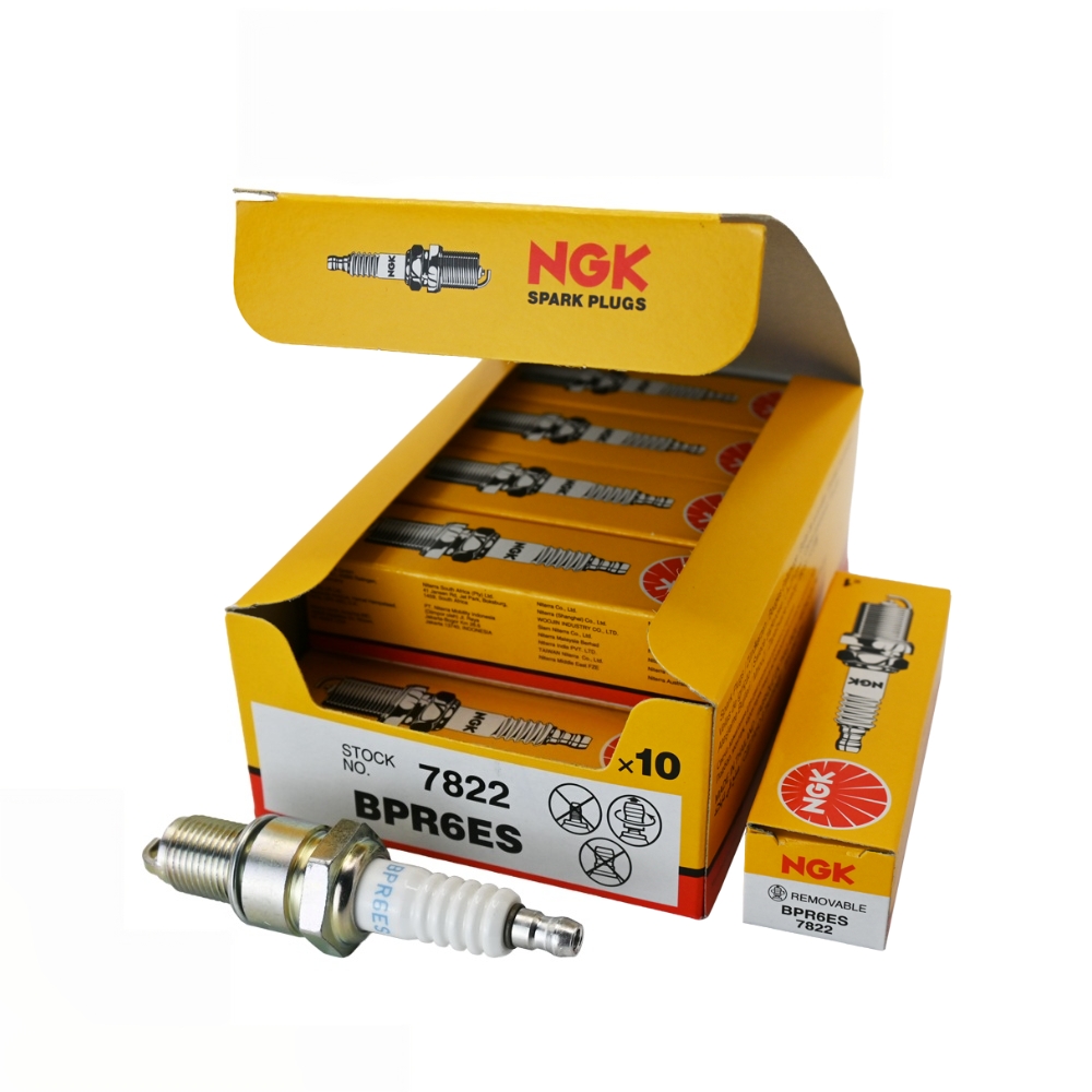 Motorcycle Spark Plug - NGK BPR6ES 7822 Nickel Alloy Spark